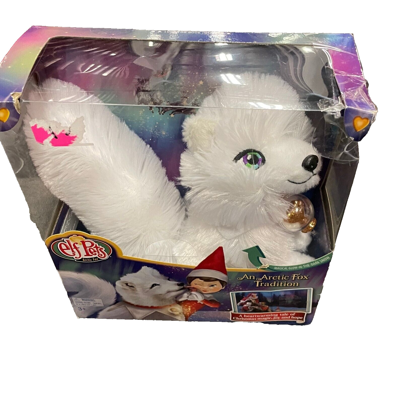 Elf Pets An Arctic Fox Tradition Plush & Storybook blemishes Box top right New