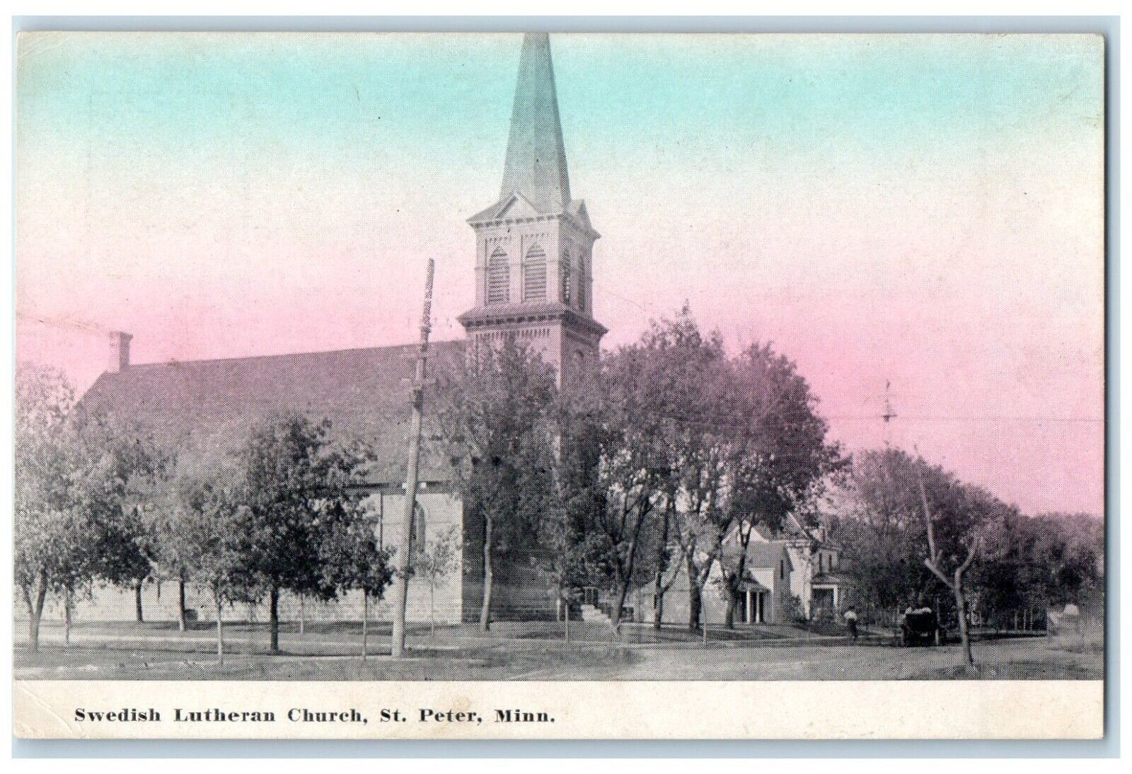 c1910\'s Swedish Lutheran Church St. Peter Minnesota MN Posted Antique Postcard