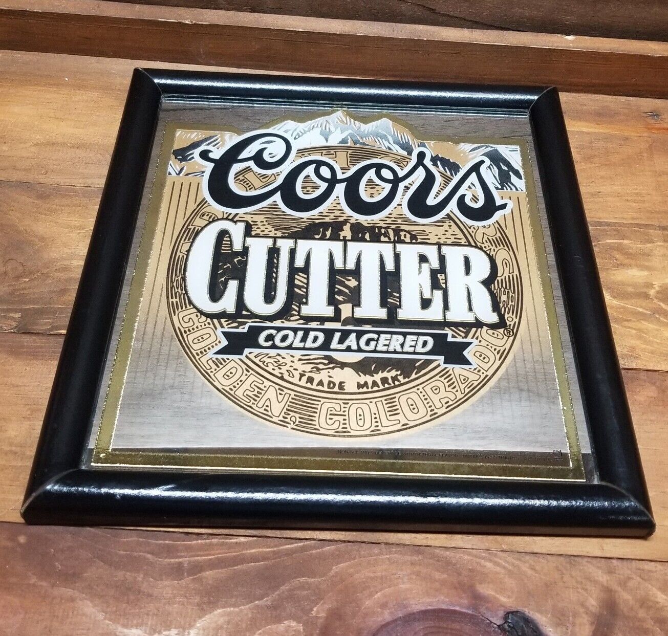 90\'s COORS Cutter Golden Colorado Mirrored Framed WallArt Decor Bar Beer 13\