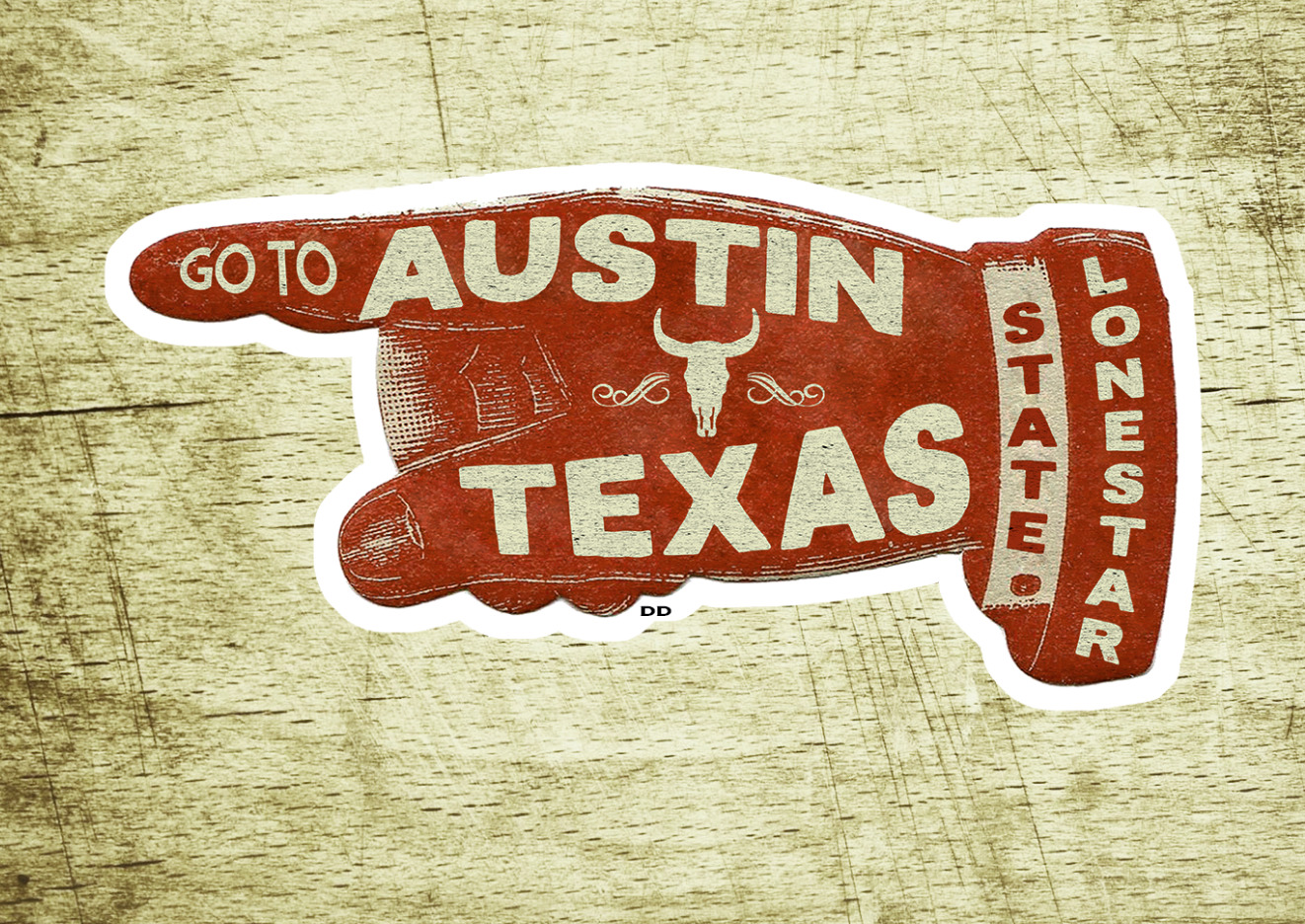 Austin Texas Vintage Travel Sticker Decal 3 7/8\