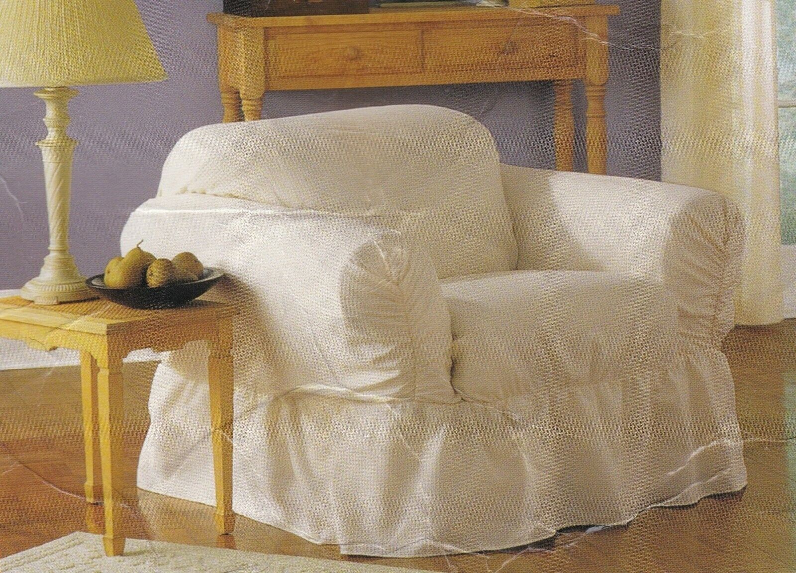 One Piece Semi-Fitted Key Biscayne Natural Chair Slipcover ()