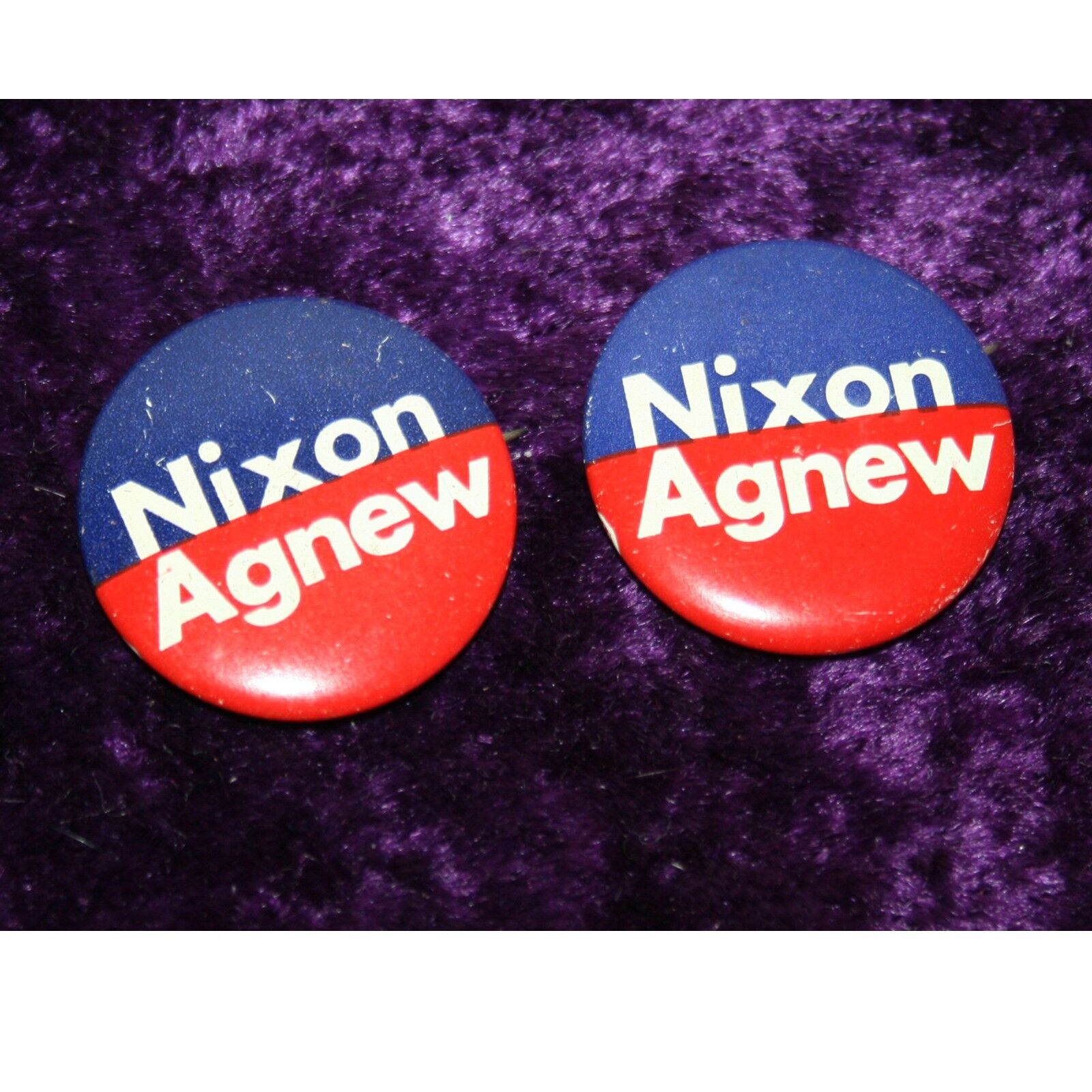 2 Nixon Agnew Political Pins 1960-70\'s Presidential Election Collectables