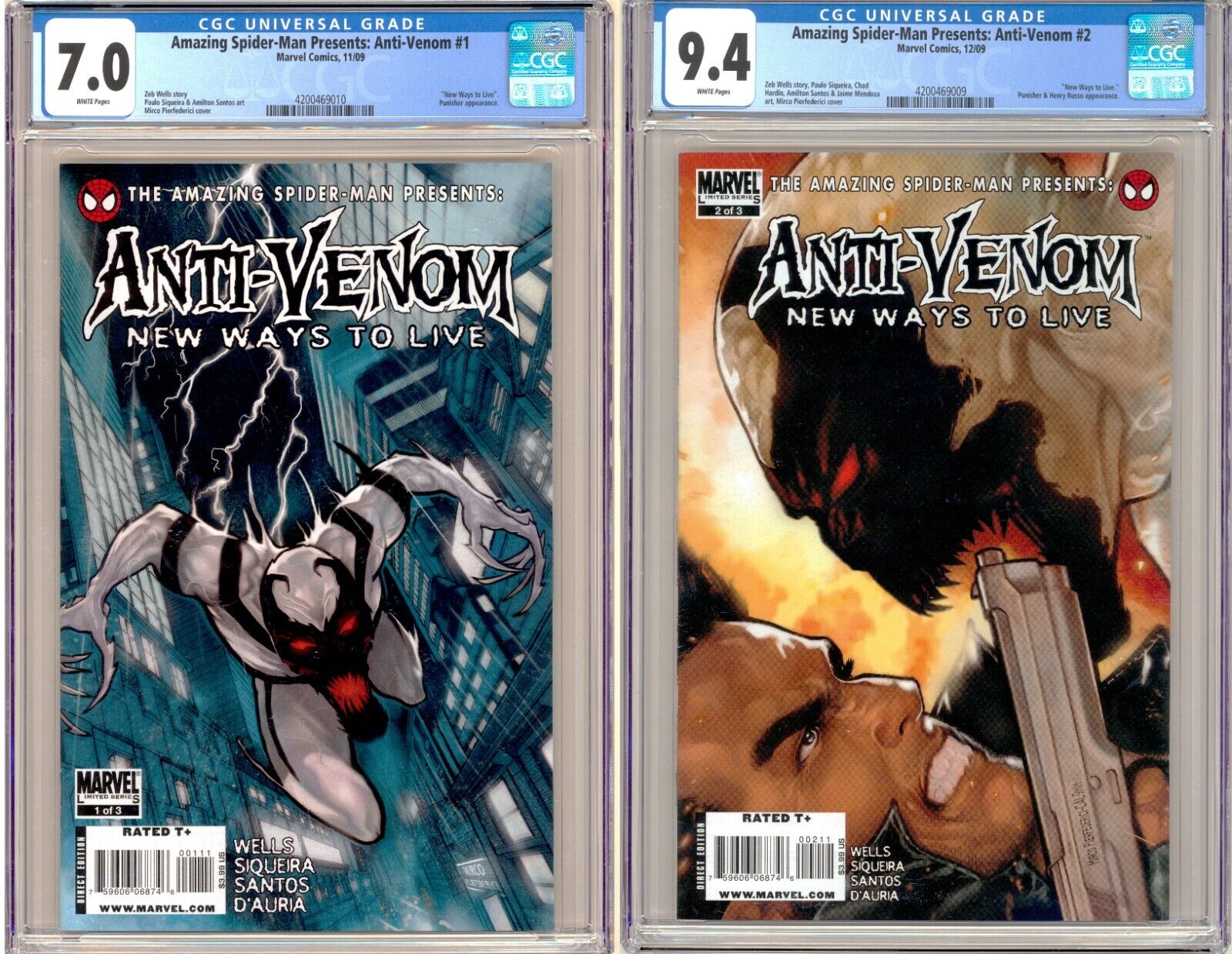 AMAZING SPIDER-MAN Anti-Venom (2009) #1 CGC 7.0 +#2 CGC 9.4 NM Key SET