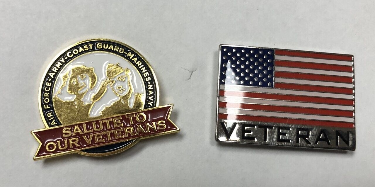 Veteran American Flag Magnetic Pins qty 100 