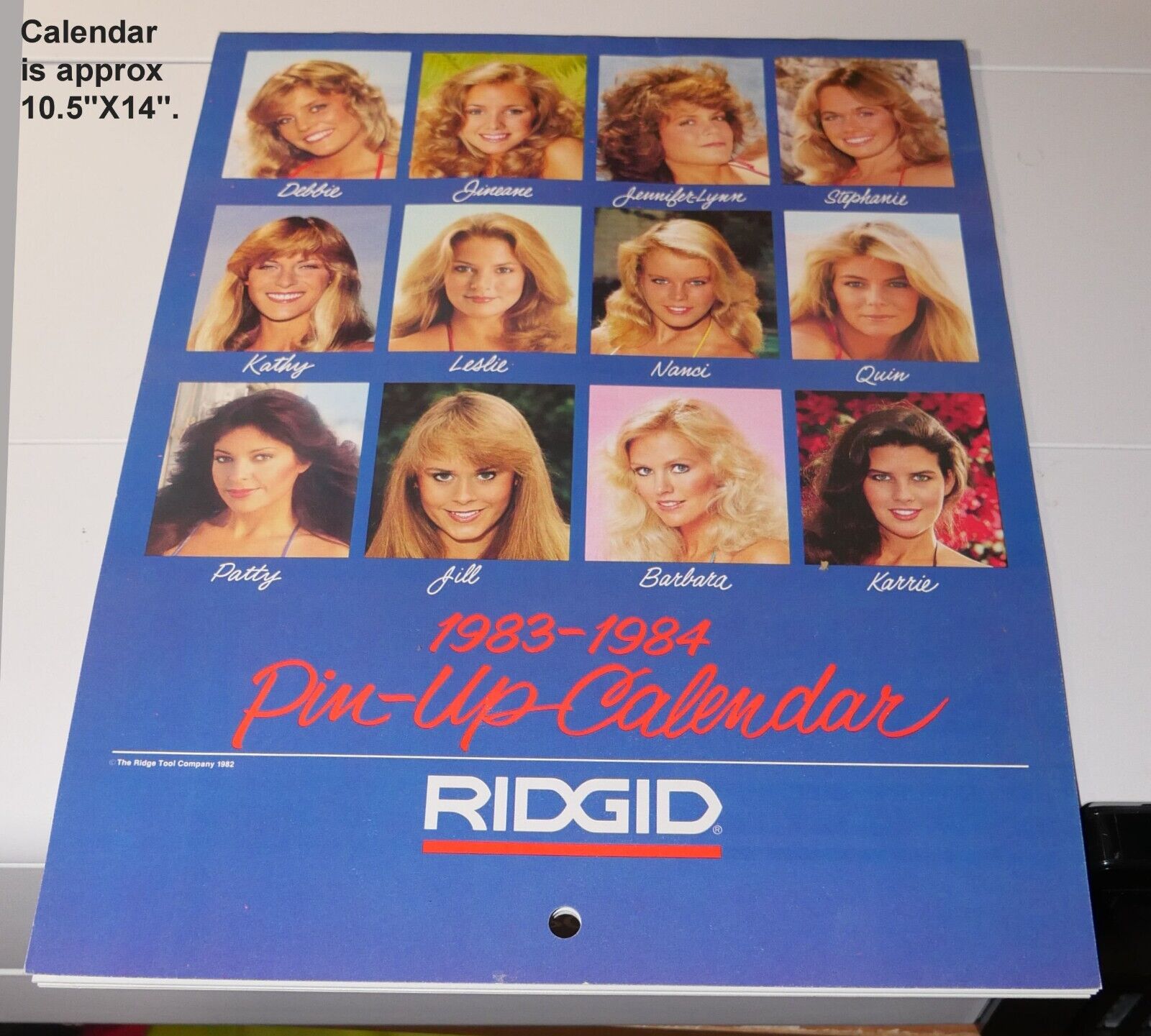 RIDGID TOOL 1983-1984 PIN-UP-CALENDAR. Swimsuit girls Excellent condition.