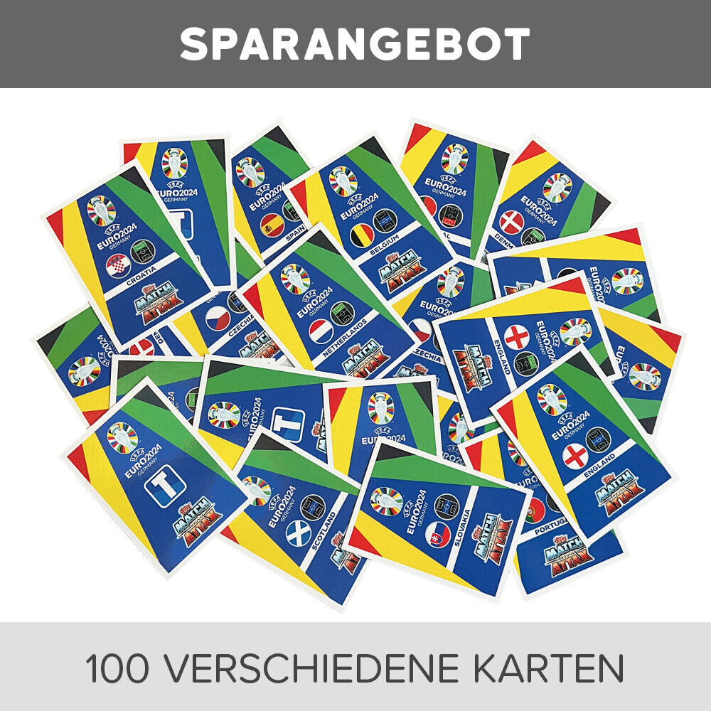 Match Attax UEFA EURO 2024 Germany - 100 verschiedene, zufällige Karten