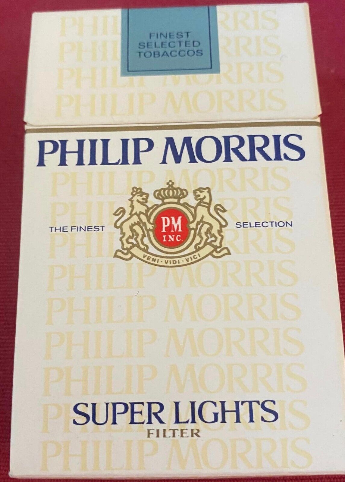Vintage Philip Morris Super Lights Cigarette Cigarettes Cigarette Paper Empty