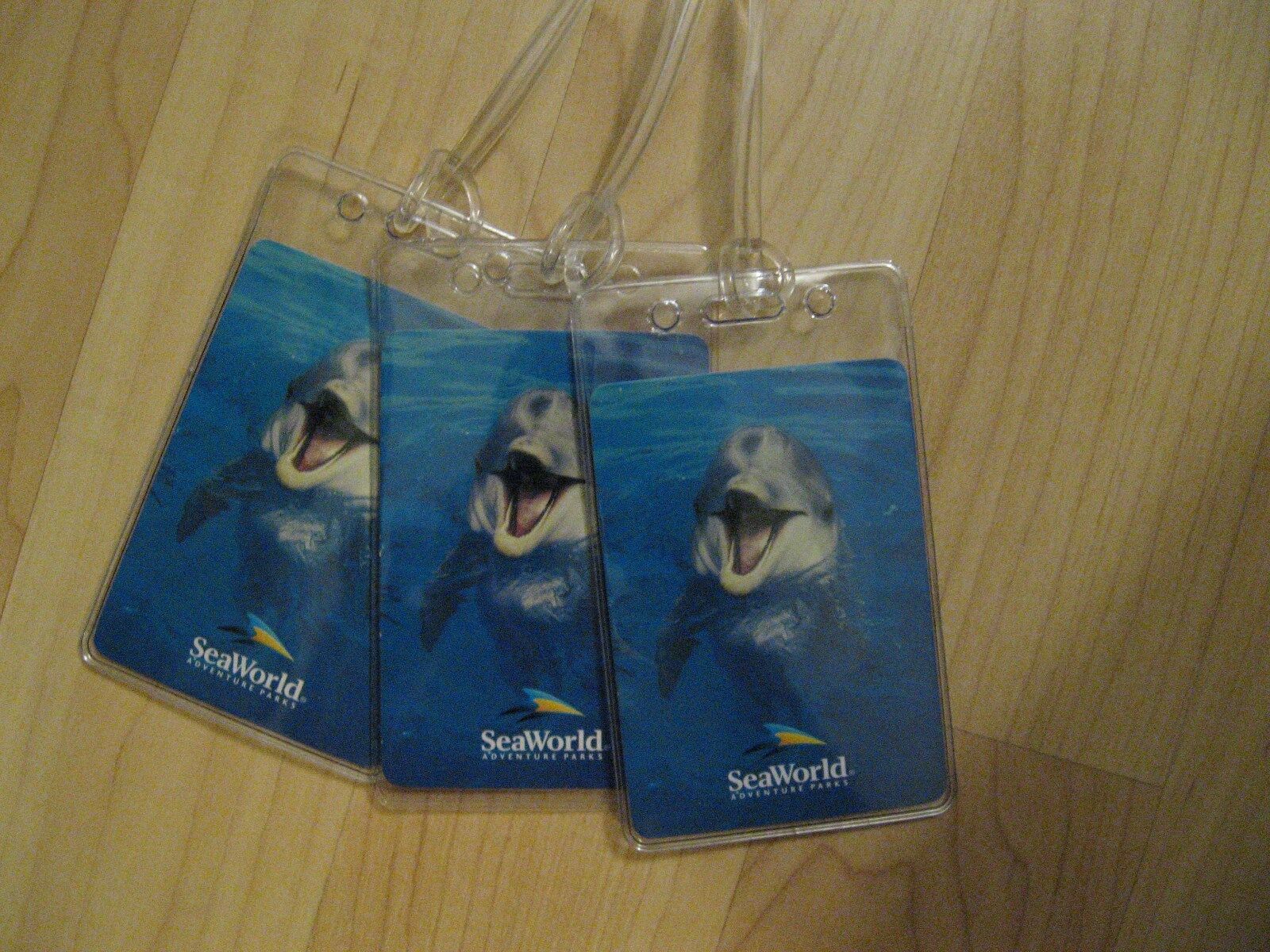 Sea World Dolphin Luggage Tags - Vintage Theme Park Playing Card Name Tag Set 3