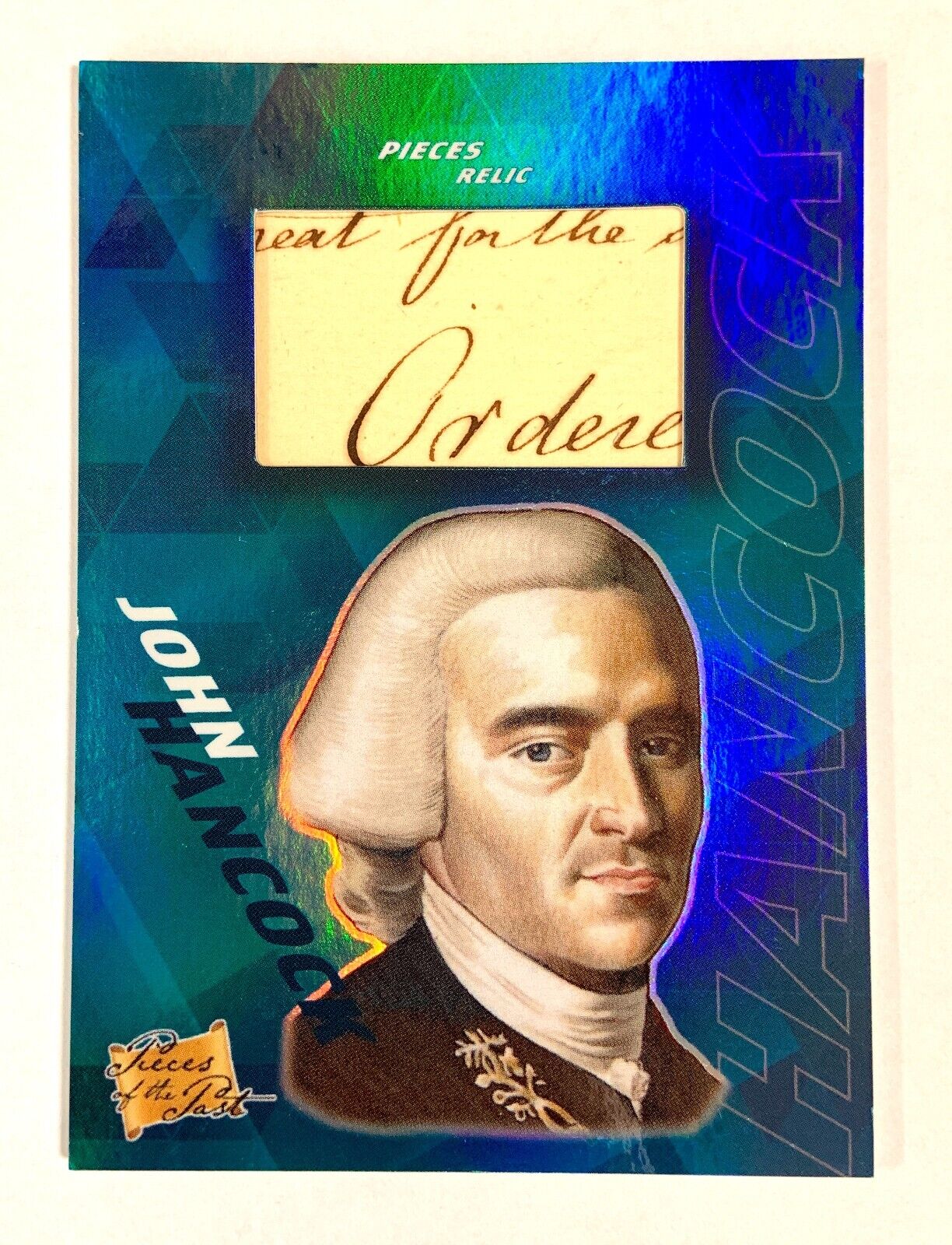 John Hancock 2021 Super Products Pieces of the Past Authentic Relic