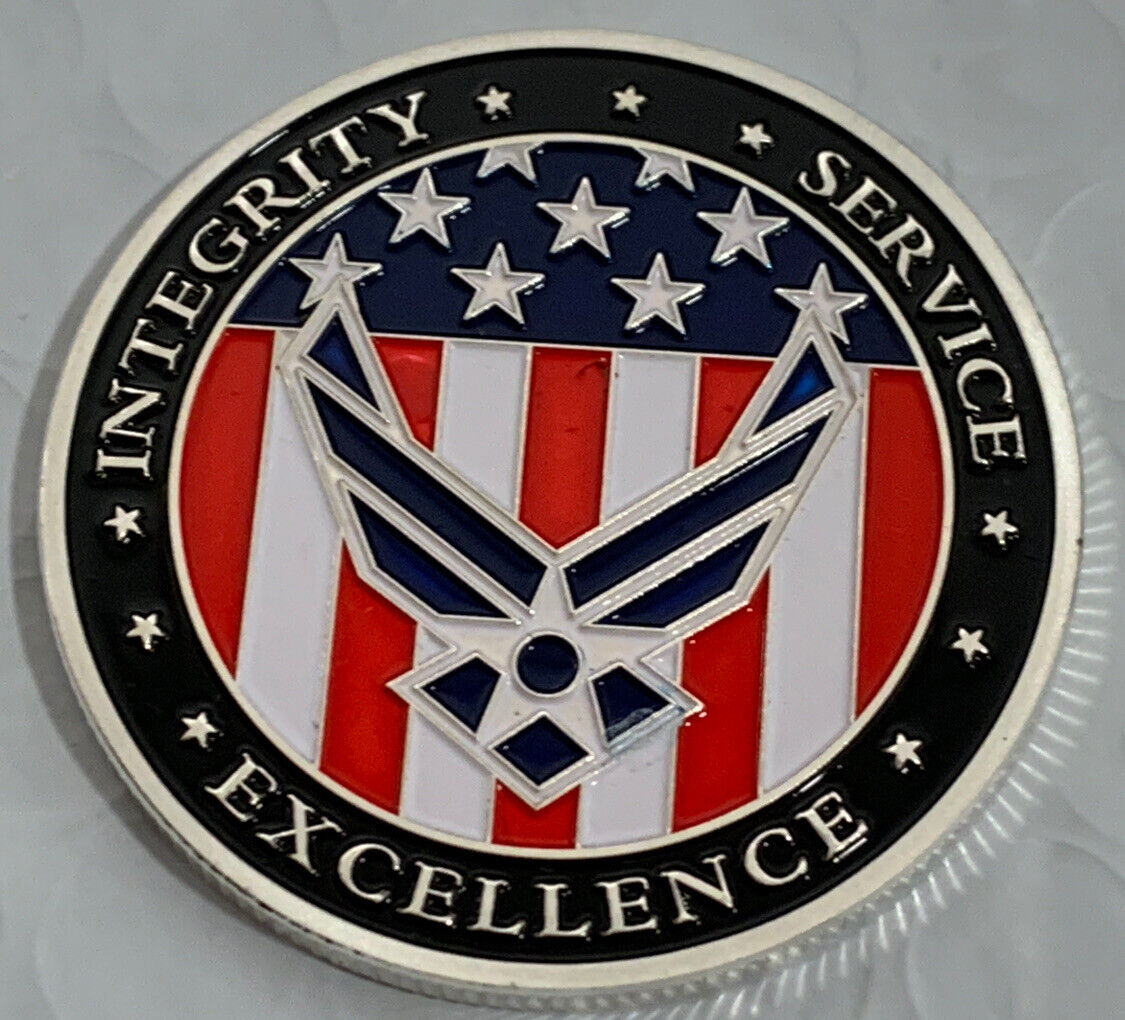 * USAF U.S. Air Force Veteran Commemorative Red White & Blue Challenge Coin.