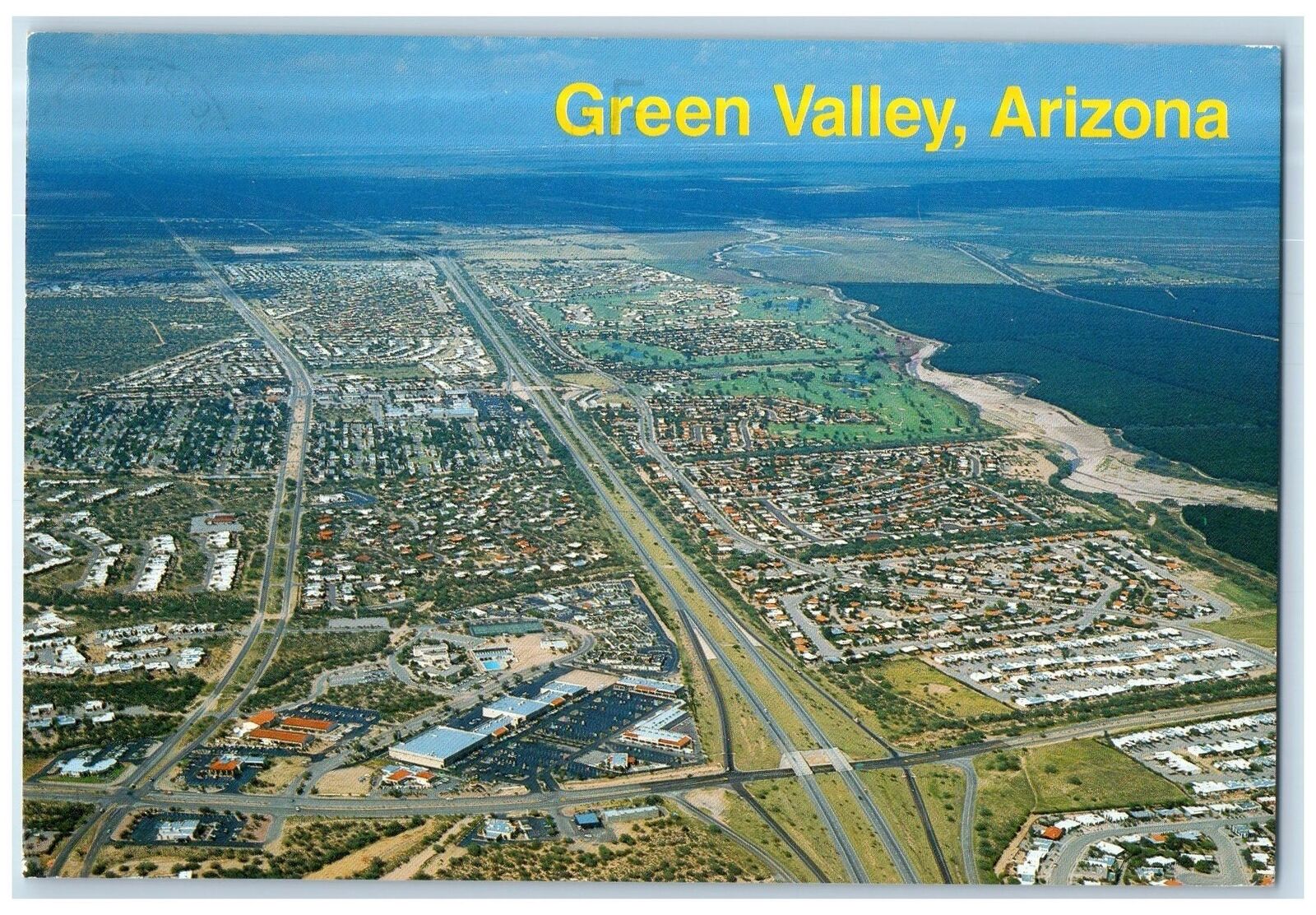 1988 Aerial Scenic View Building Houses Road Green Valley Arizona AZ Postcard