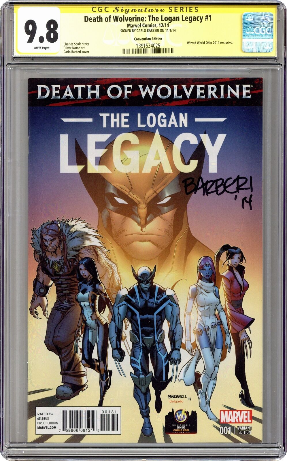 Death of Wolverine The Logan Legacy #1 Barberi CGC 9.8 SS Carlo Barberi 2014