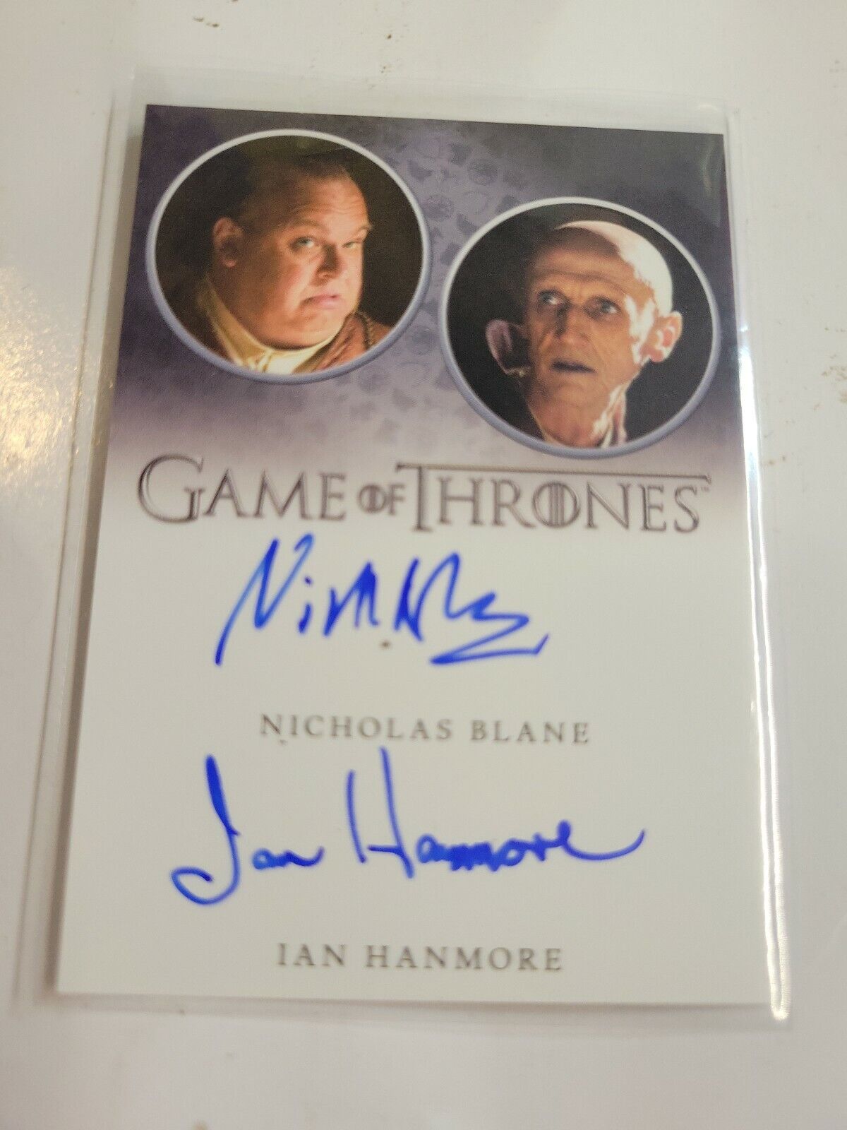 2020 Game of Thrones Season 8 Nicholas Blane Ian Hanmore Dual Autograph
