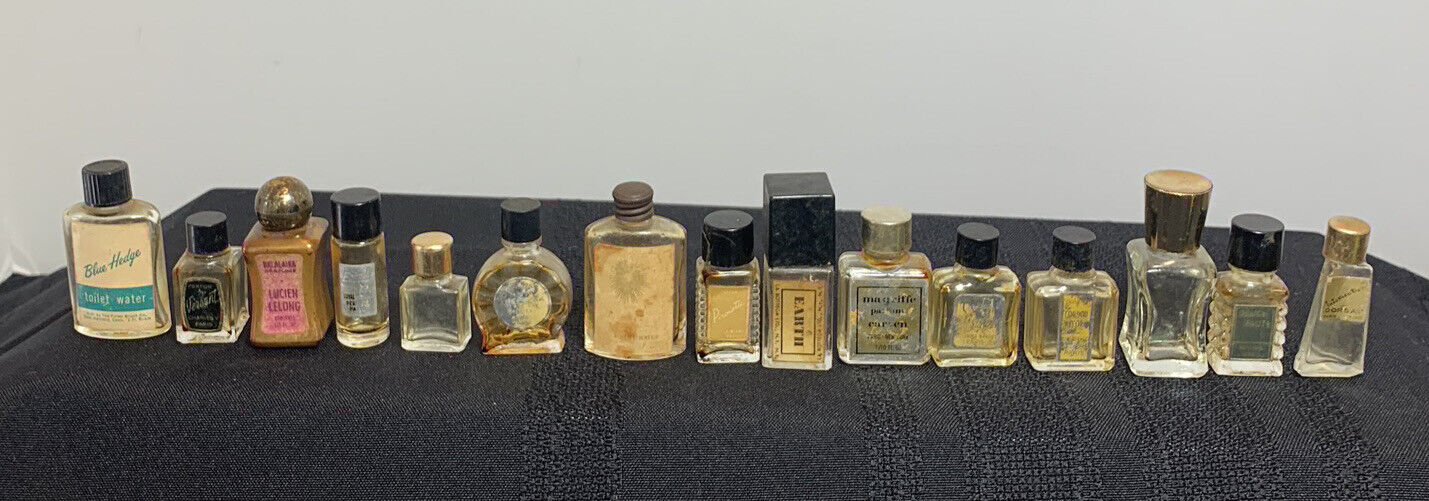 Lot of 15 Truly Vintage Empty Micro Mini & Mini Perfume Bottles