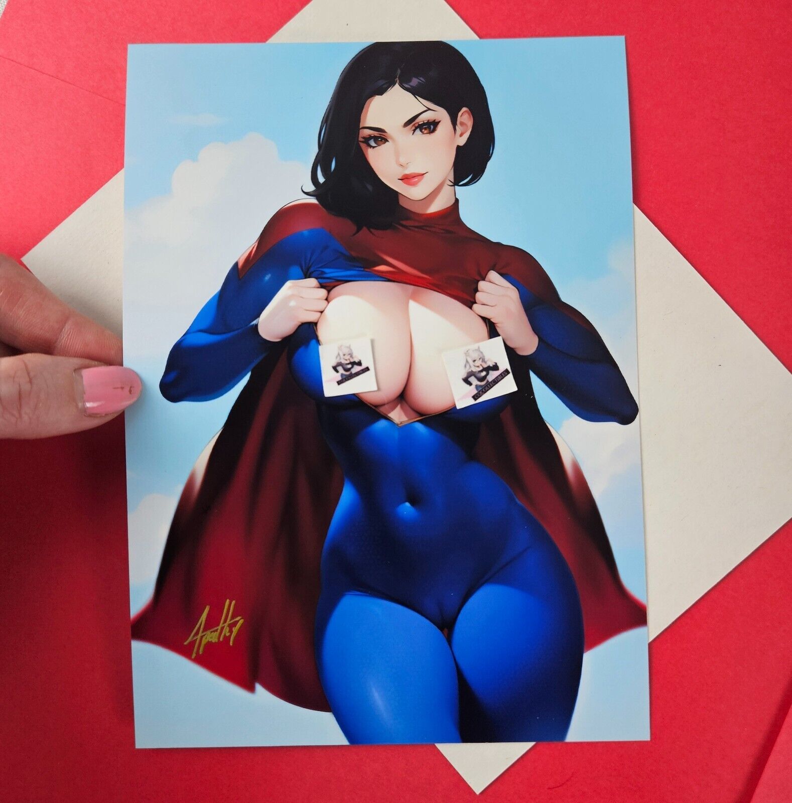 Naughty Supergirl Art Print by Artist of Apathy. Flash Movie Edition. Ships Safe