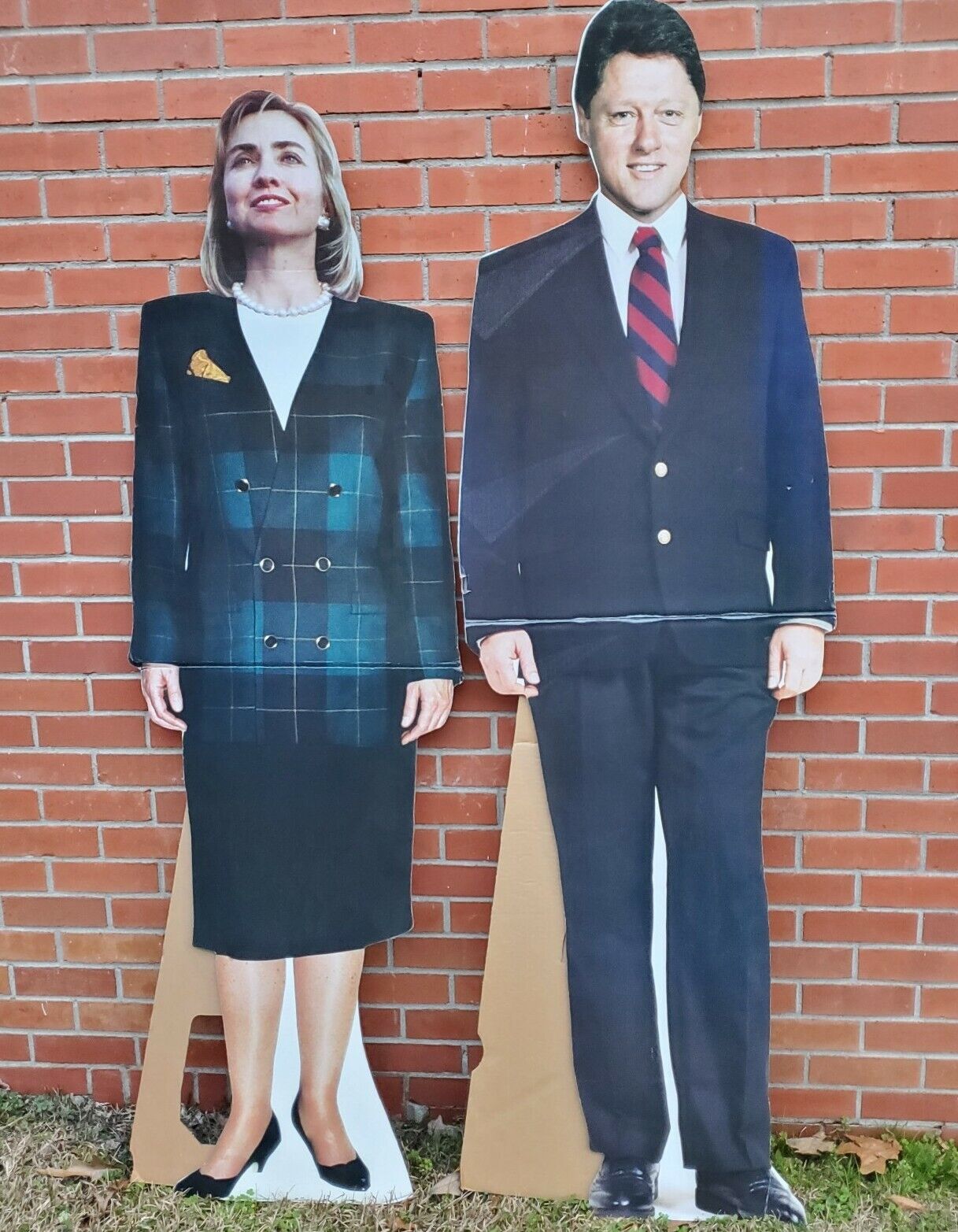 Rare‼️ VTG President Bill & Hillary Clinton Life Size Cardboard Cutout 90's Set
