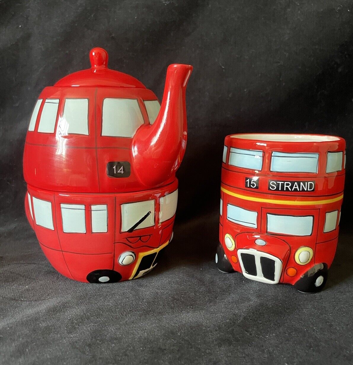 Red London Puckator Tea Pot Double Decker Mug Travel Transportation Europe