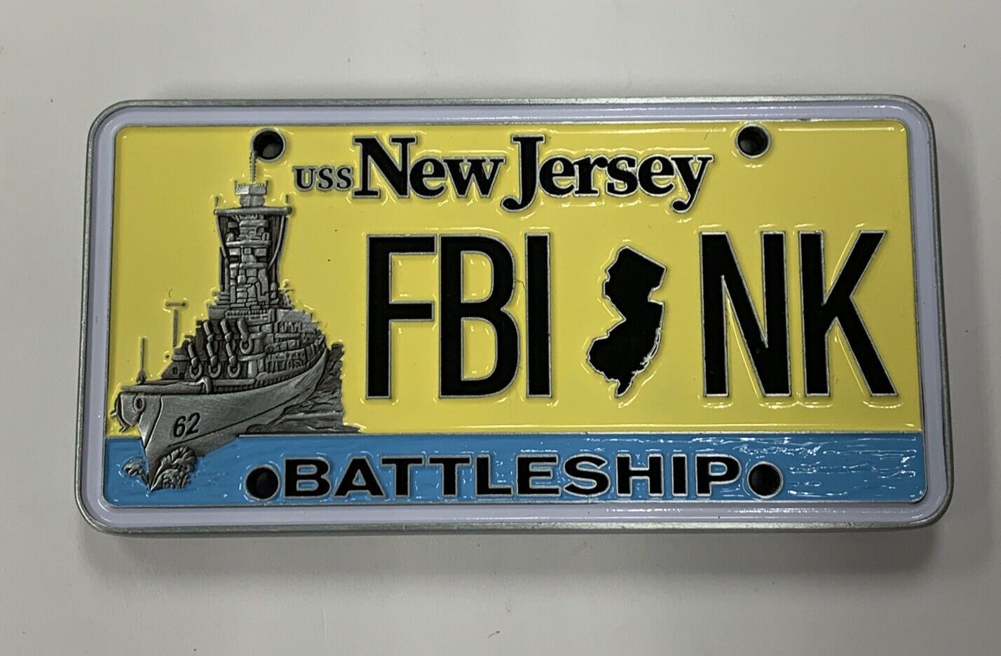 FBI Newark Division License Plate New Jersey Battleship Challenge Coin