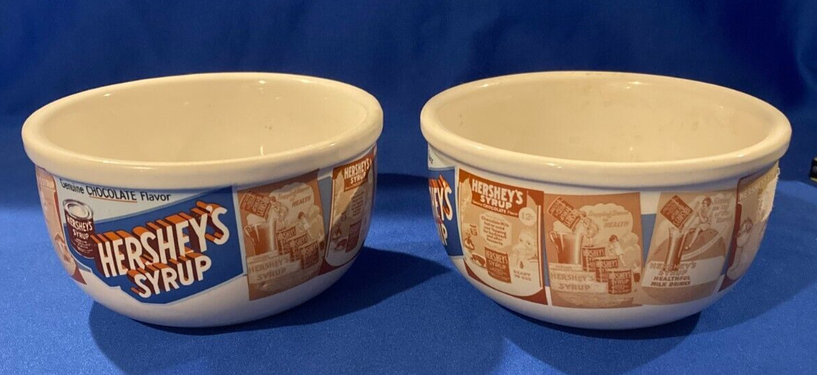 Hershey\'s Syrup Ceramic Stoneware Ice Cream Bowl Lot of 2