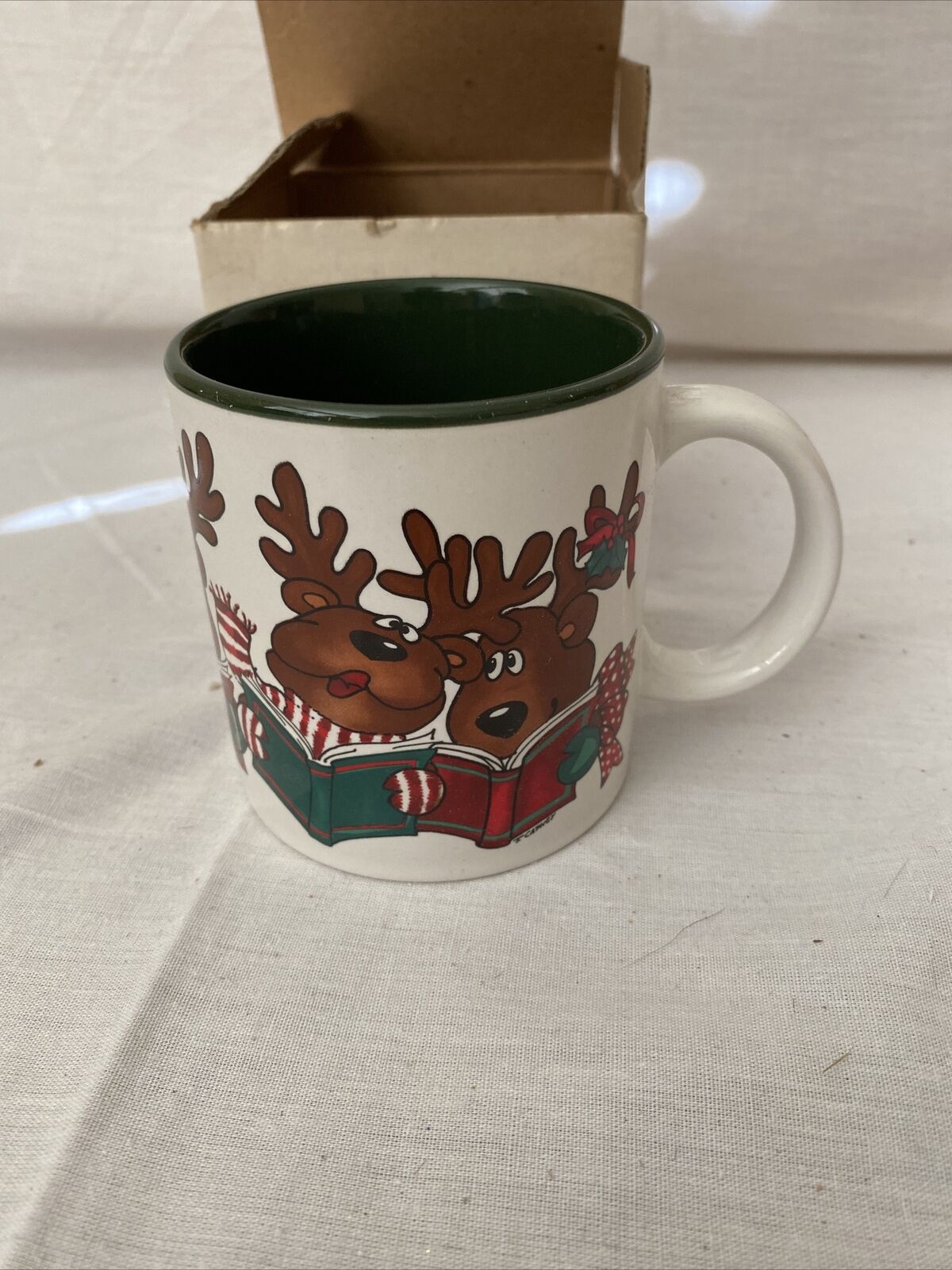 Potpourri Press Marvelous Mugs Five Reindeer‘S Coffee Tea Mug 1987