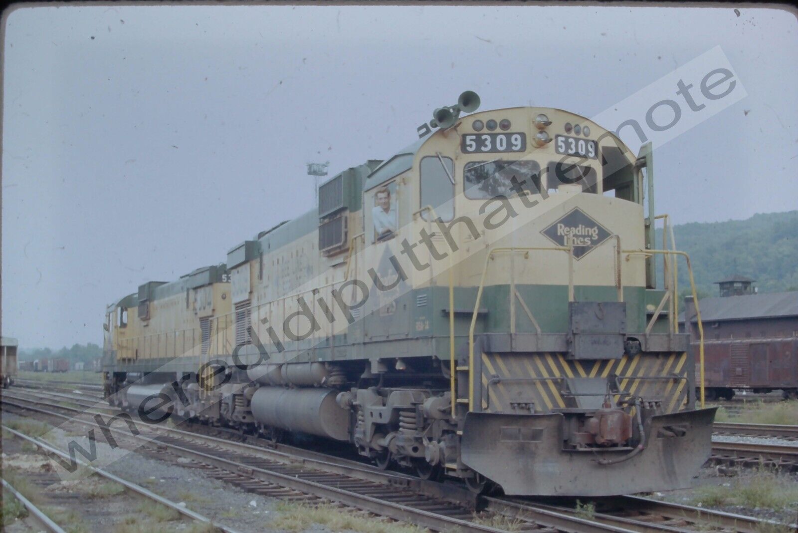 Original Slide Reading Railroad RDG 5309 Alco C630 Bethlehem PA 8-1968