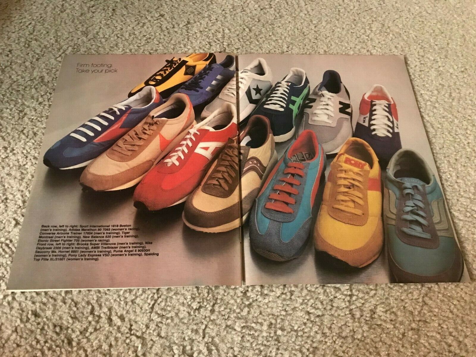 1980 NIKE DAYBREAK Running Shoes Poster Print Ad NEW BALANCE 620 TIGER MONTREAL
