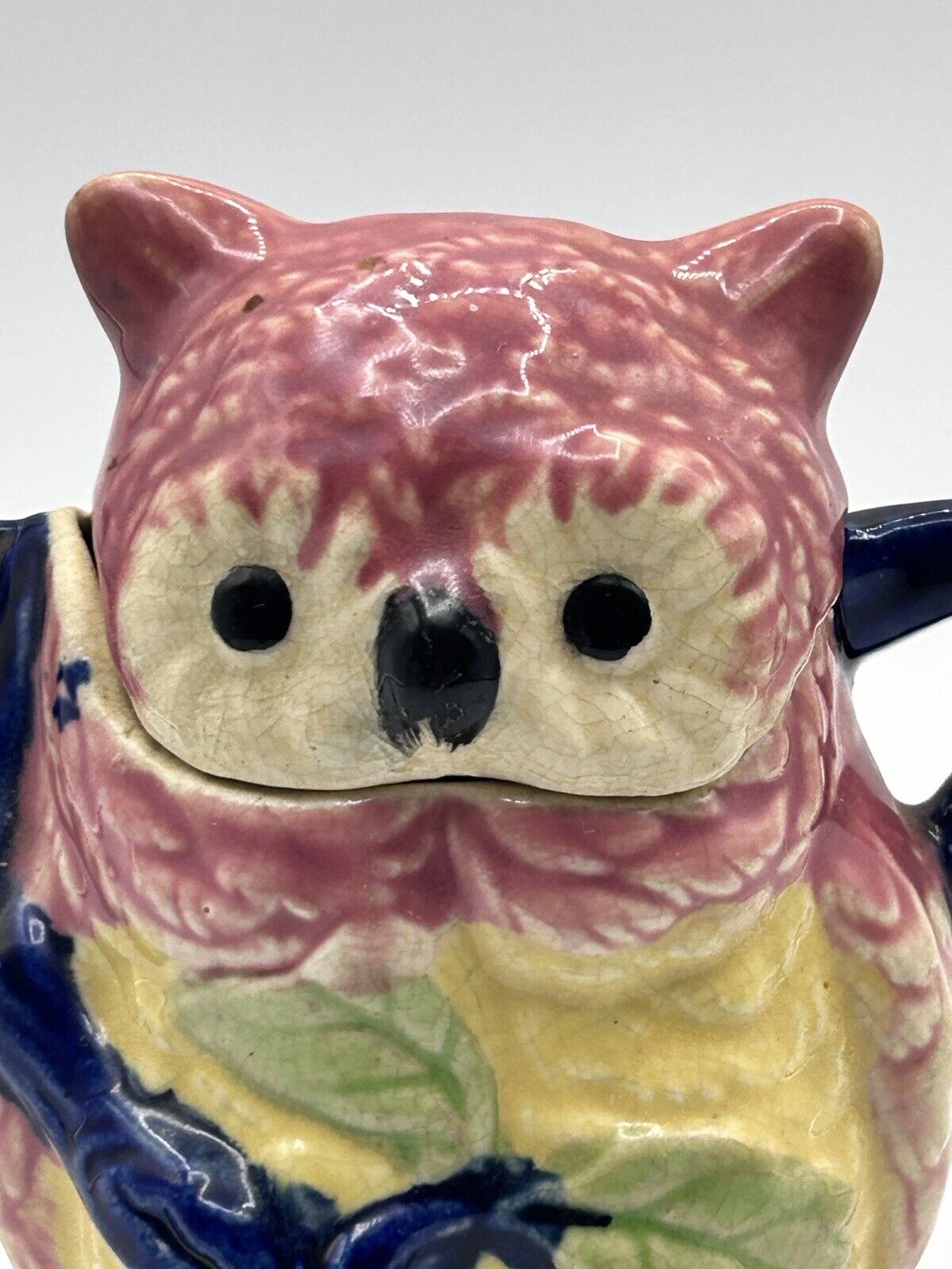 Vintage Owl Creamer  & Sugar Set Multicolor 1970s Made in Japan Set