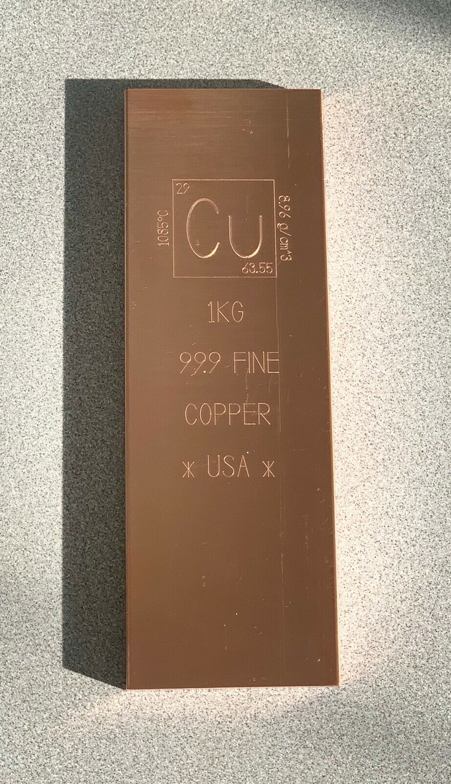 4X 1KG Copper Bar - Chemistry Element - 1 Kilo (1000 grams) 99.9 Fine CU FREE SH
