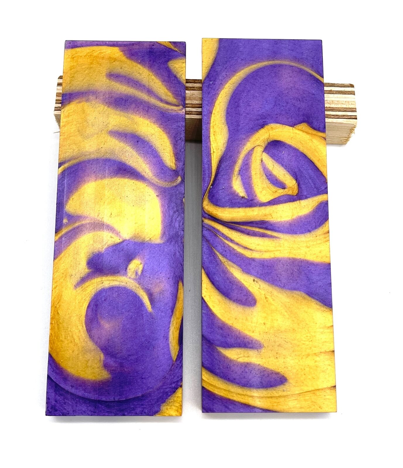 LSU PURPLE & GOLD CUSTOM COMPOSITE KNIFE HANDLE MATERIAL BLANK SCALES