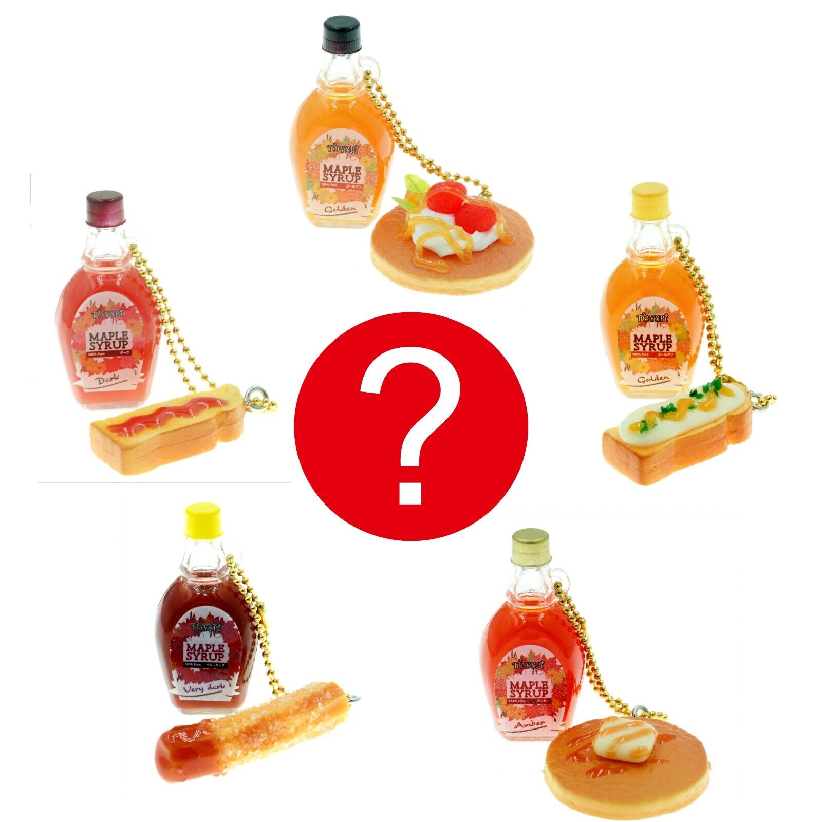 Japanese Blind Box Maple Syrup Pancakes Toast  1 Random Food Miniature Jewelry