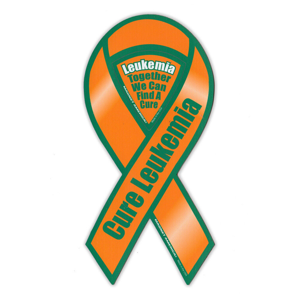 Magnetic Bumper Sticker - Cure Leukemia Support Ribbon - Awareness Magnet