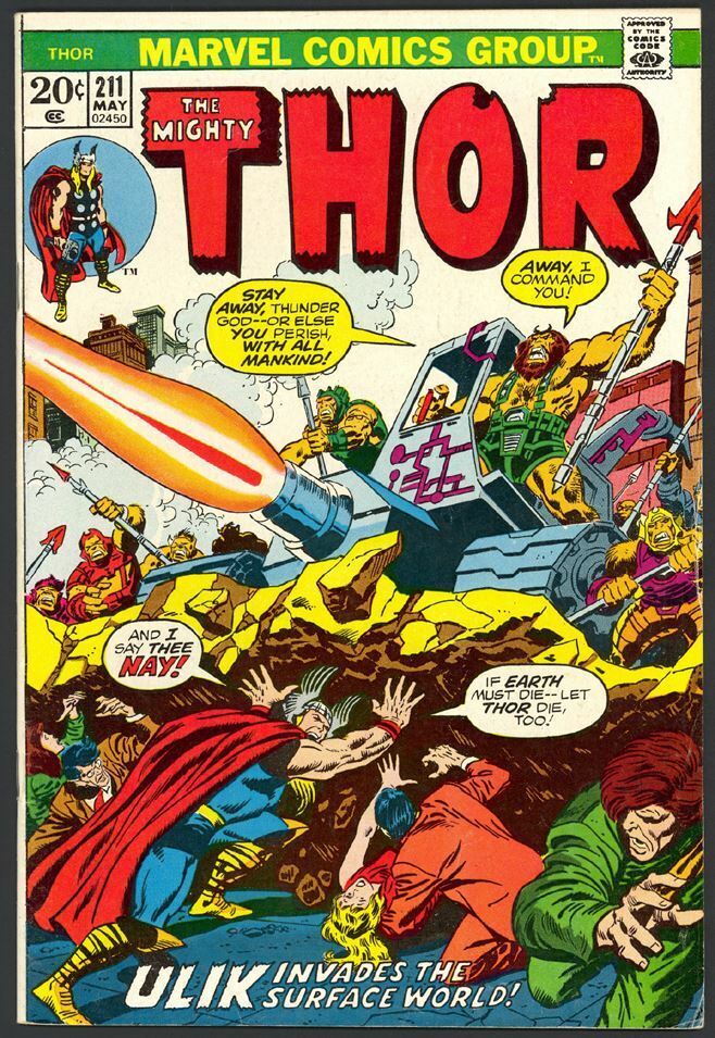 Thor #211 - Ulik Invades The Surface World - Buscema Art - Marvel (1973) VF
