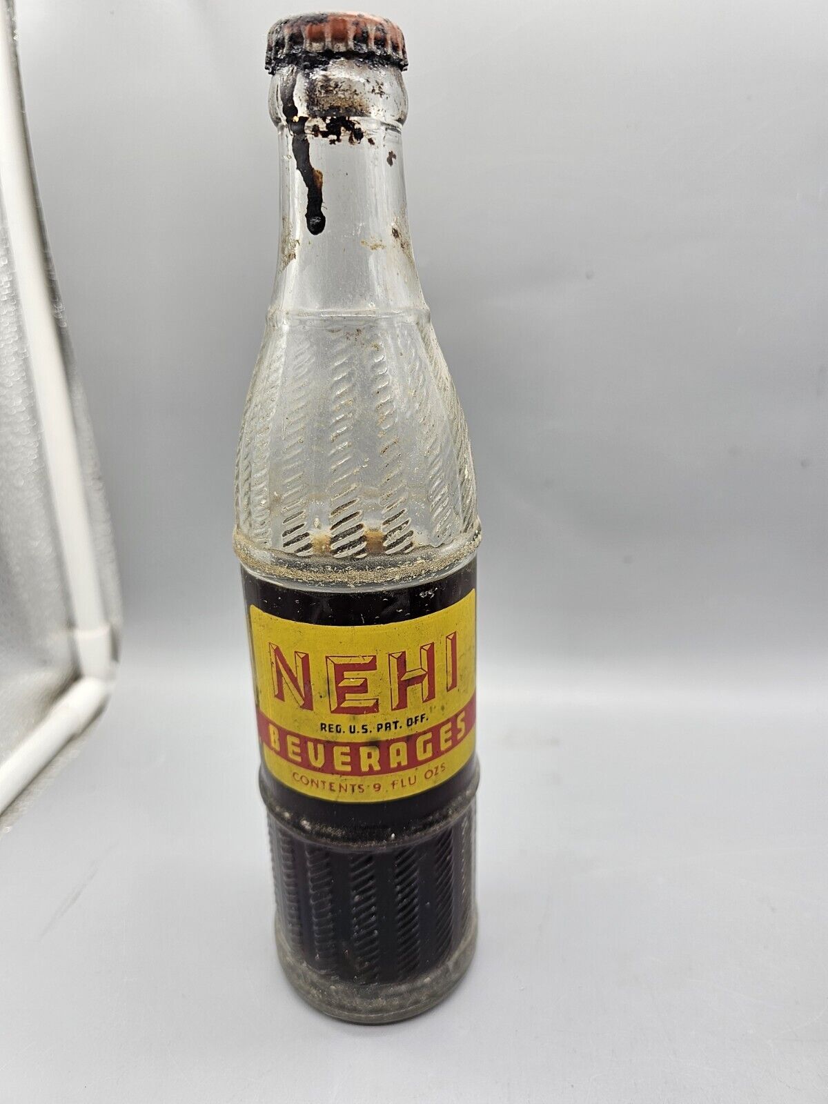 Vintage Nehi Bottle FULL Drink Soda Pop 9 oz Sealed Danville IL