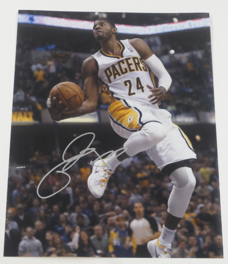 PAUL GEORGE SIGNED 11X14 PHOTO INDIANA PACERS AUTHENTIC AUTOGRAPH COA C