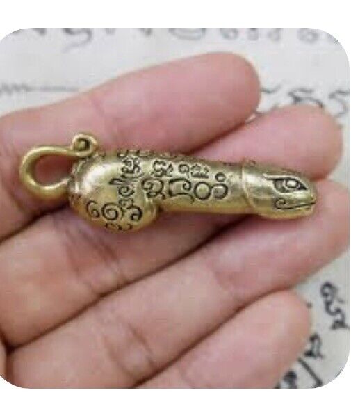Pendant Paladkik Brass Thai Amulet Talisman -Love Wealth Charm- Set