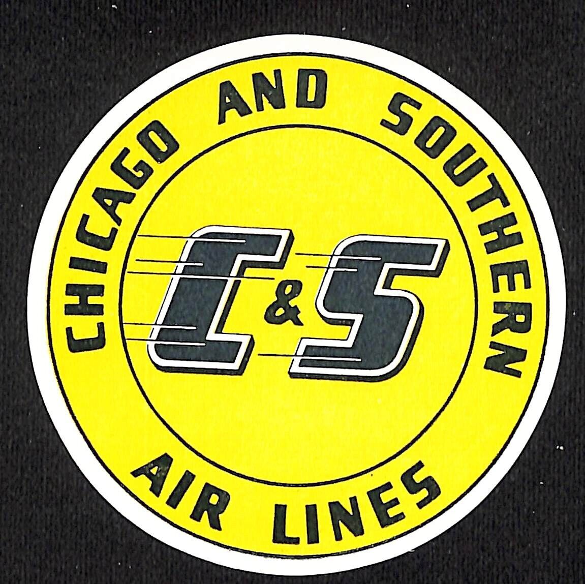 Chicago and Southern Air Lines (1933-53) Gum Label Scarce VGC
