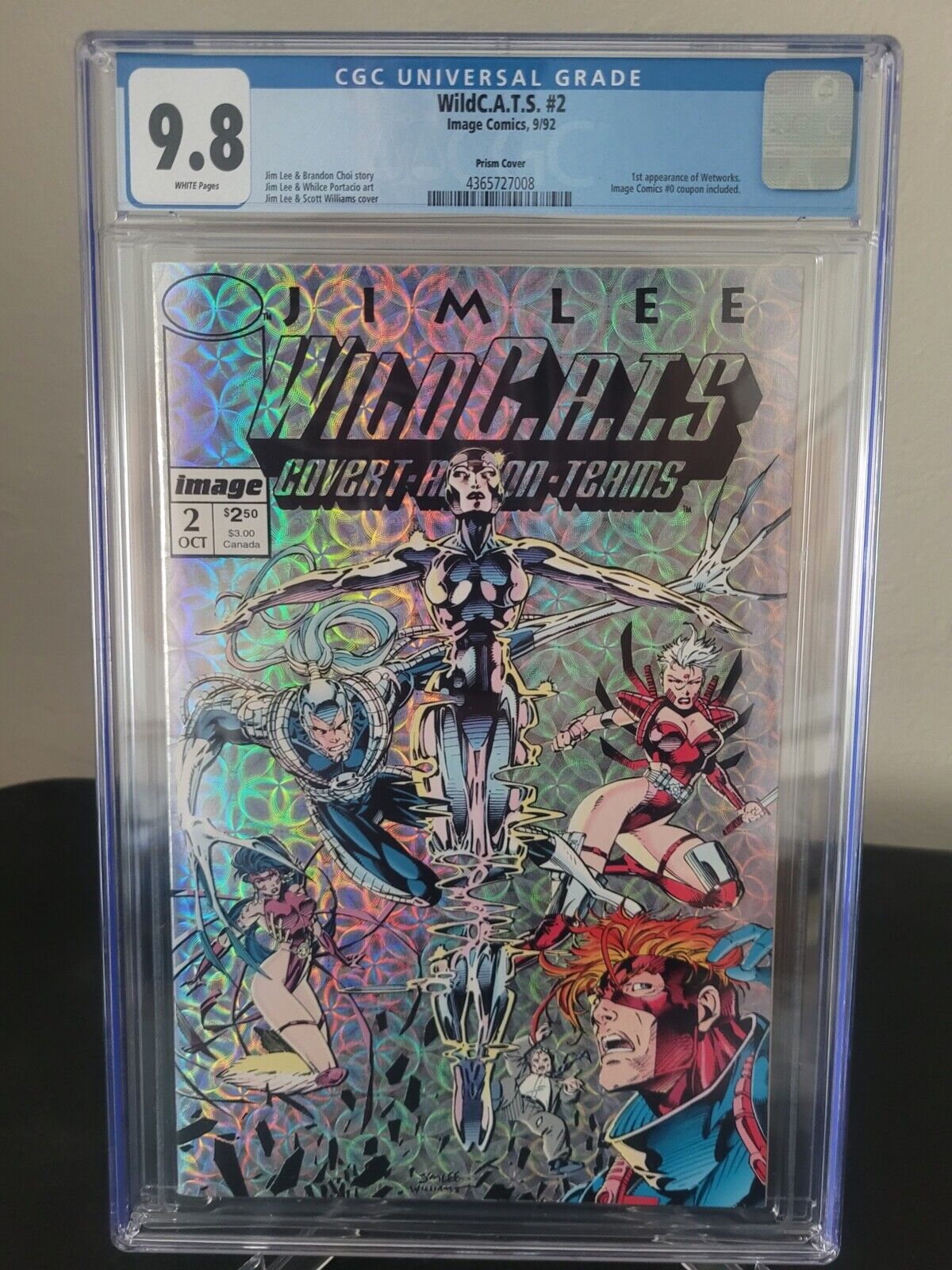 WILDCATS #2 CGC 9.8 GRADED IMAGE COMICS 1992 JIM LEE 1ST PRISM COVER WETWORKS