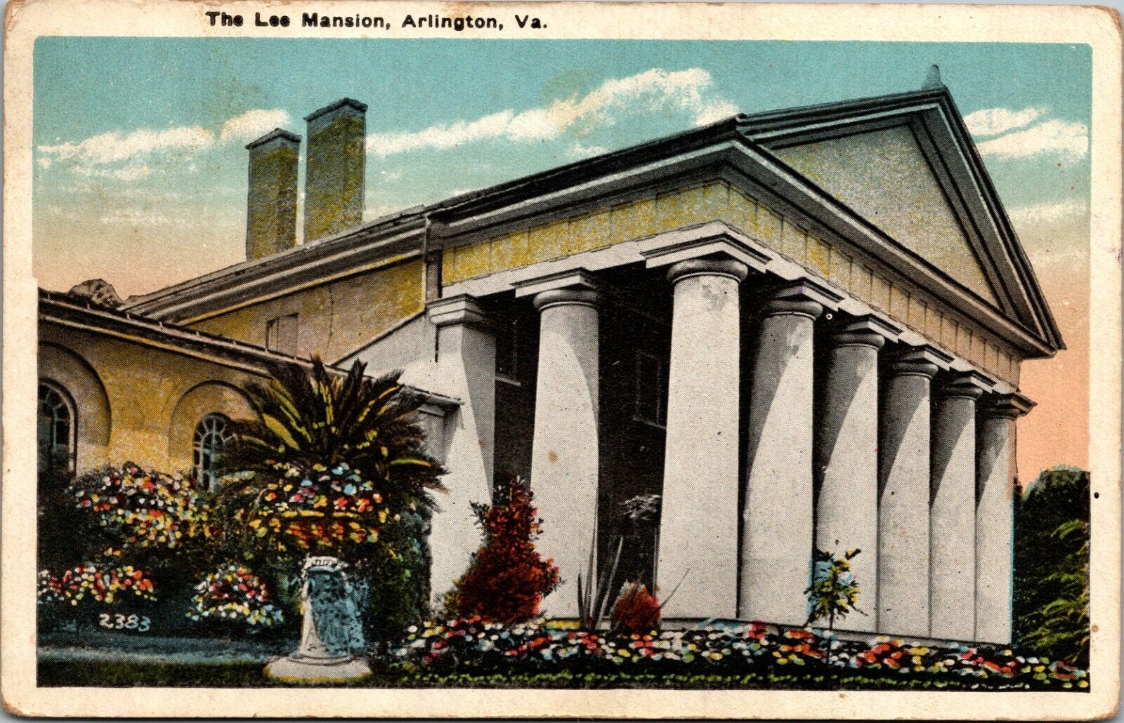 Arlington, VA Virginia, The Lee Mansion, White Border Postcard 