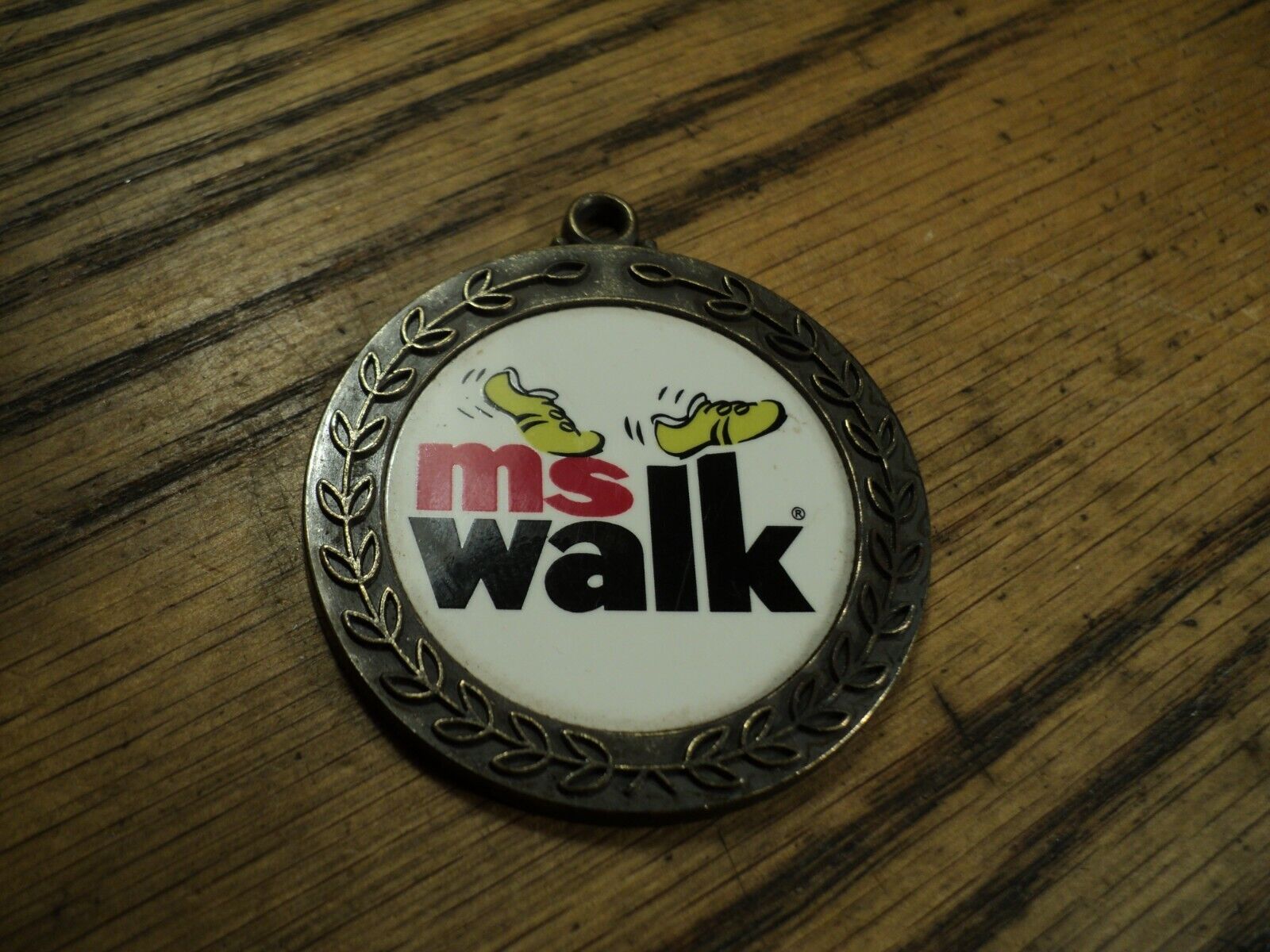 MS Walk 2002 National Multiple Sclerosis Society Key Chain Fob - 1-15/16\