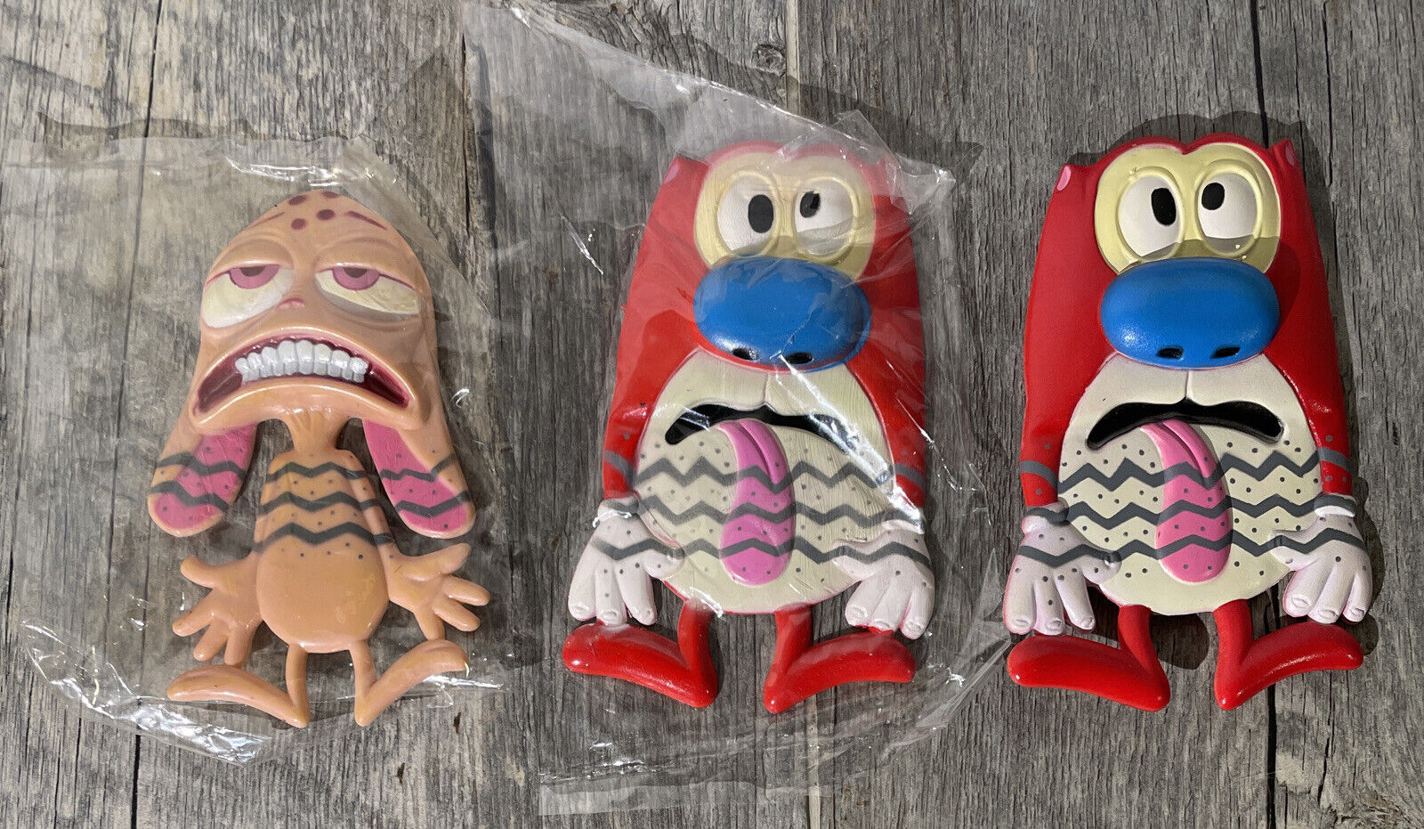 Rare REN AND STIMPY ROADKILL VINYL FIGURES COLLECTIBLE  Flattened but flattering