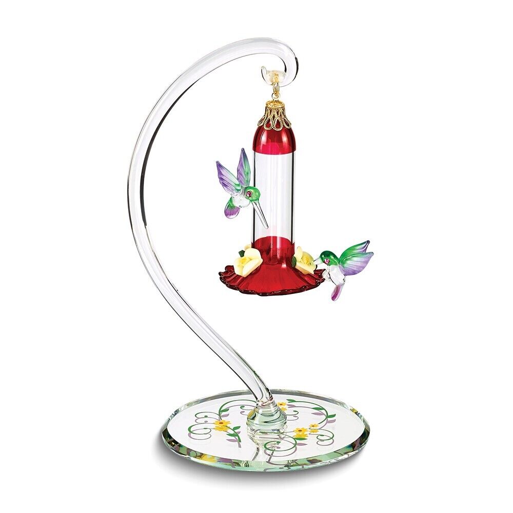 Glass Baron Hummingbirds Sweet Feeder Figurine