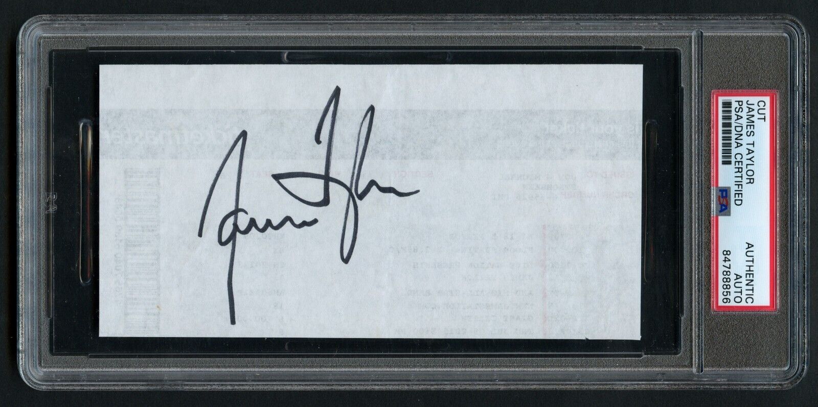 James Taylor signed autograph 3x6 cut backside Ticketmaster Printed Ticket PSA