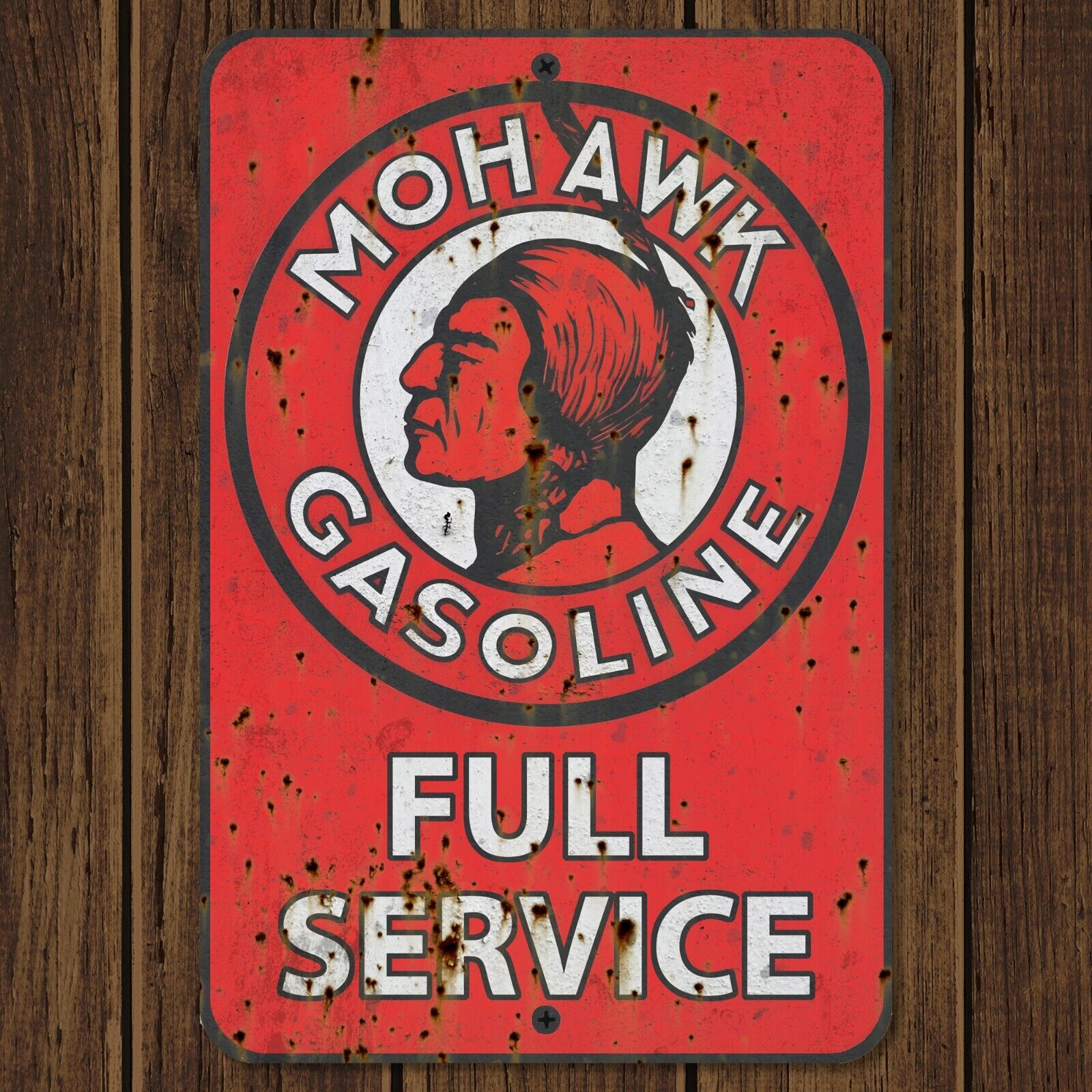 Mohawk Gasoline Metal Sign Vintage Antique Replica 8\