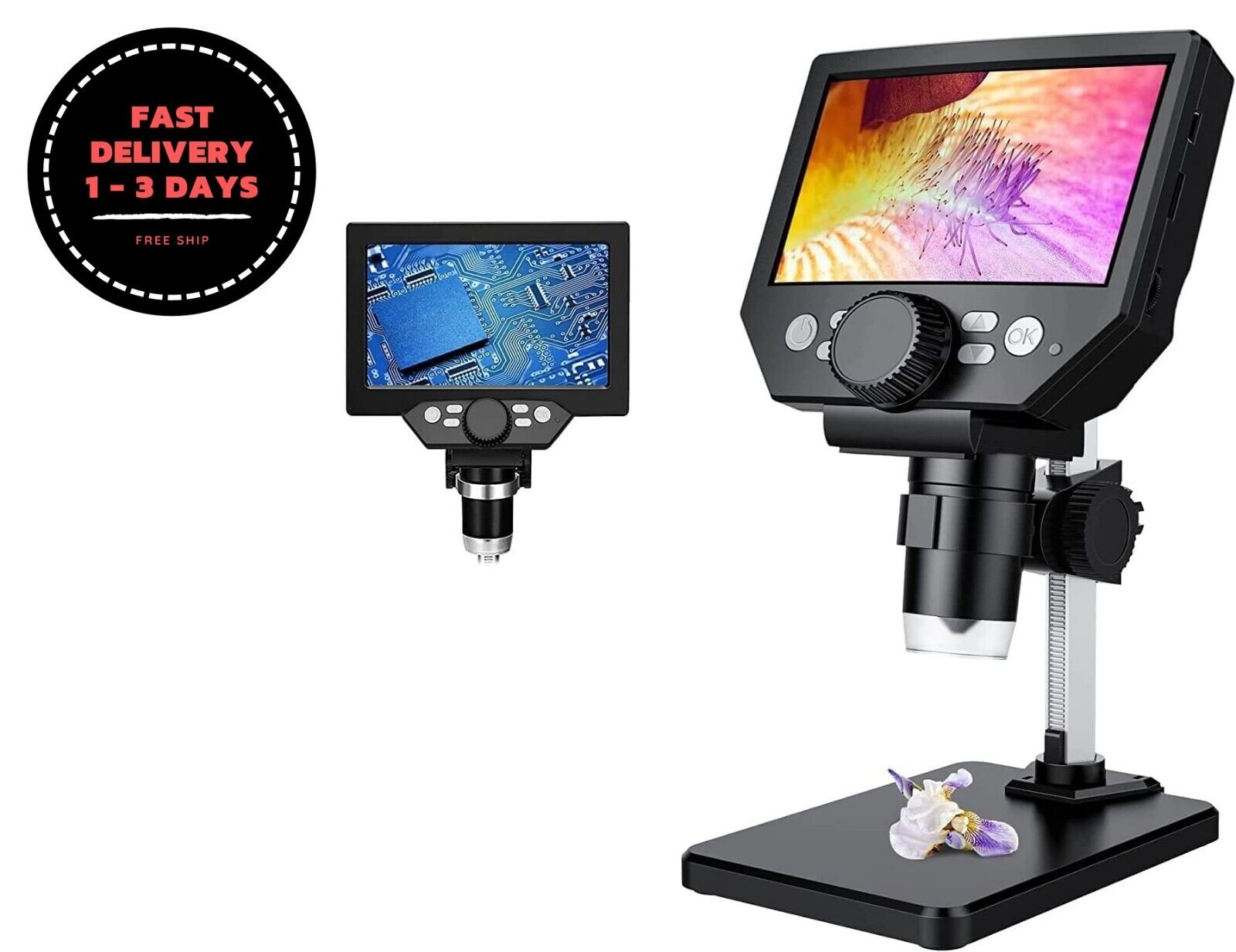 Microscopio digital LCD, 4,3 pulgadas 1080P 10 megapíxeles, aumento 1-1000X. VIP