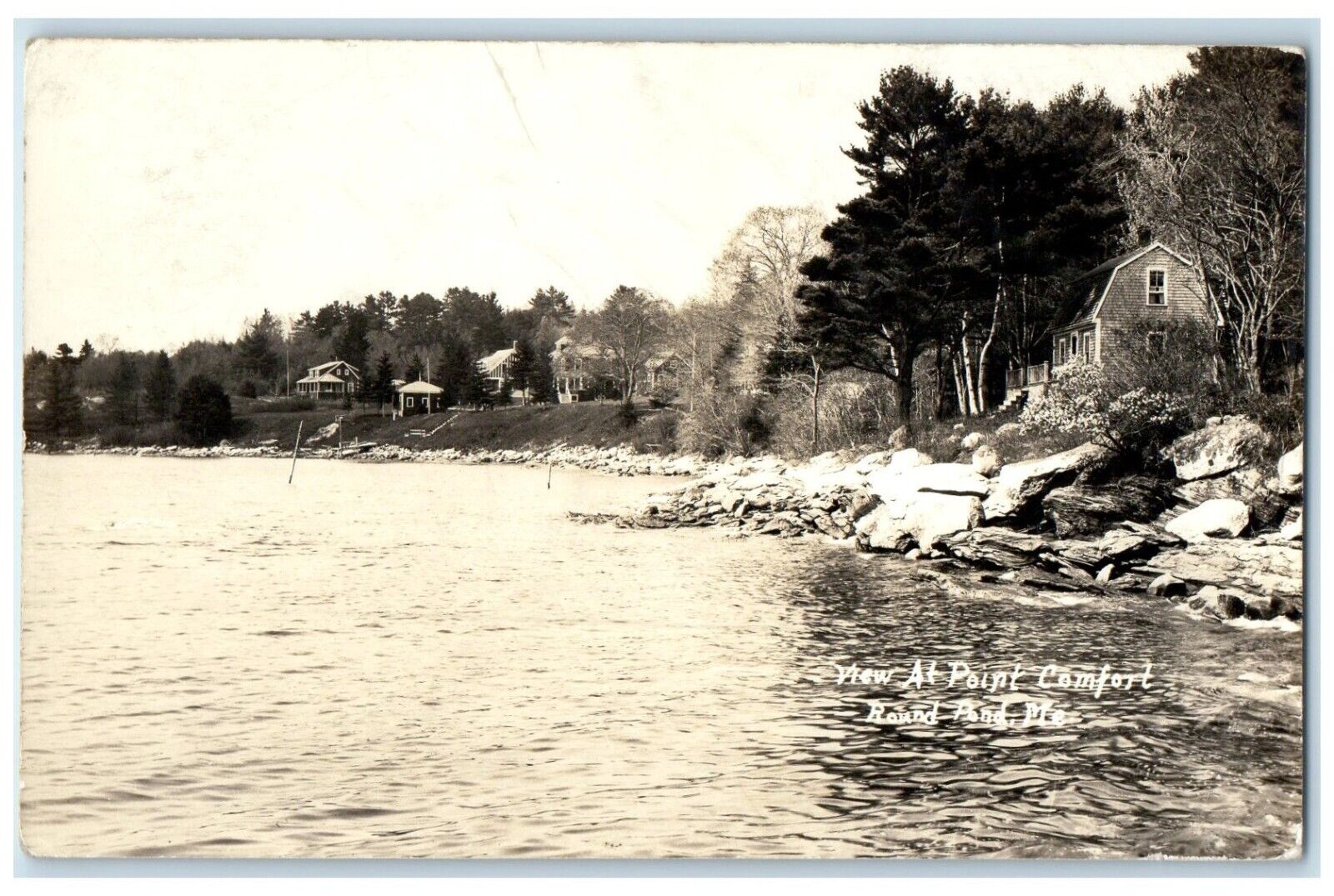 c1930\'s View At Point Comfort Round Point Maine ME RPPC Photo Vintage Postcard