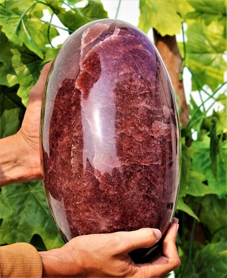 Huge 290MM Natural Red Cherry Quartz Rock Minerals Metaphysical Healing Lingam