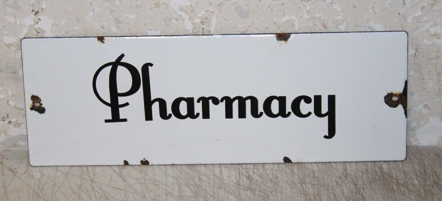 Porcelain Pharmacy SIGN Pharmacist Vintage Style Drug Store Decor Apothecary ..