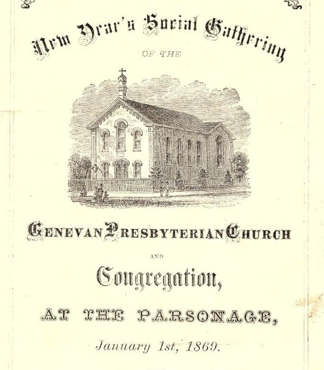 1869 GENEVAN PRESBYTERIAN CHURCH NEW YORK NEW YEAR\'S SOCIAL GATHERING  Z895