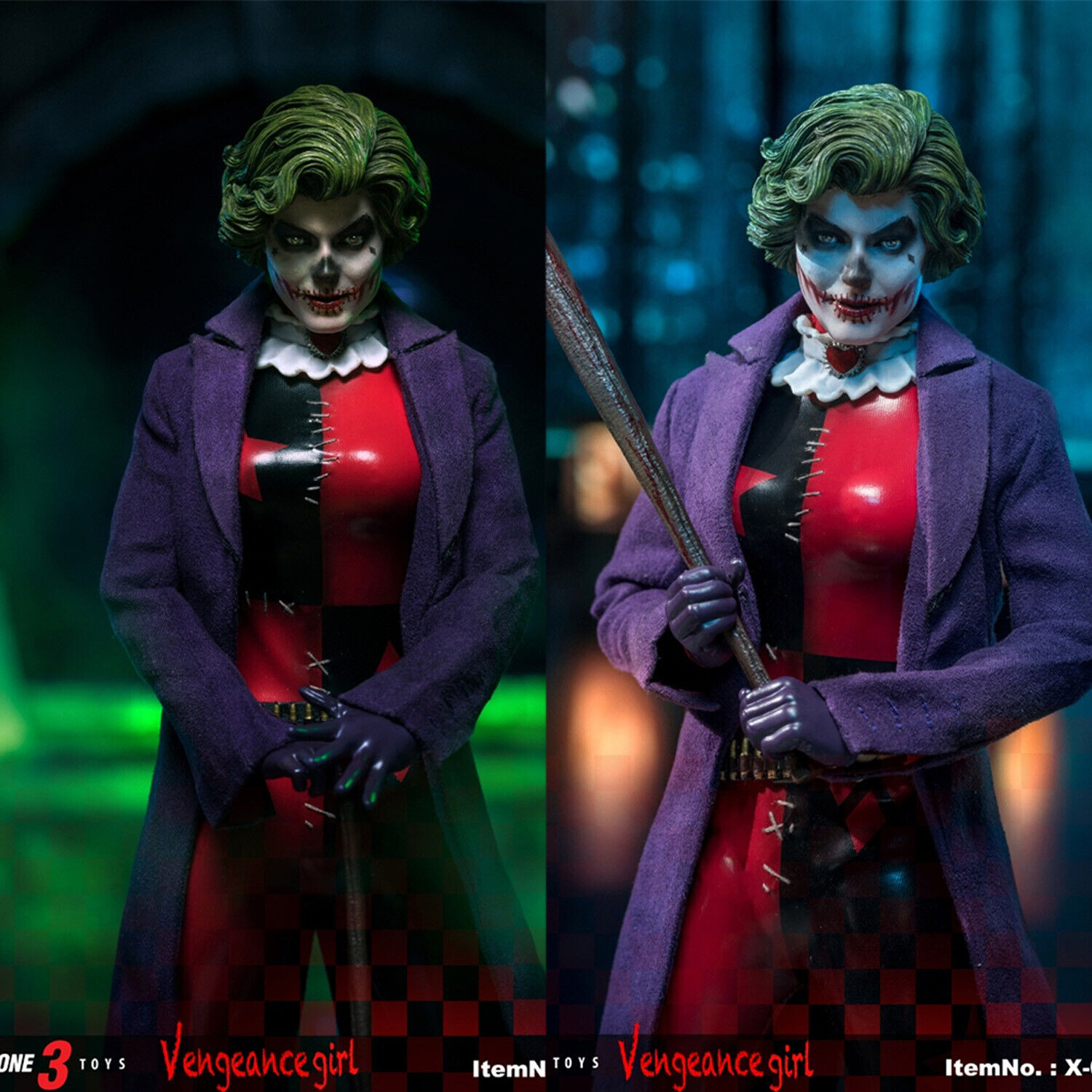 One Three Toys Vengeance Girl Female Joker 1/6 Action Figure Model X-0001 Decor