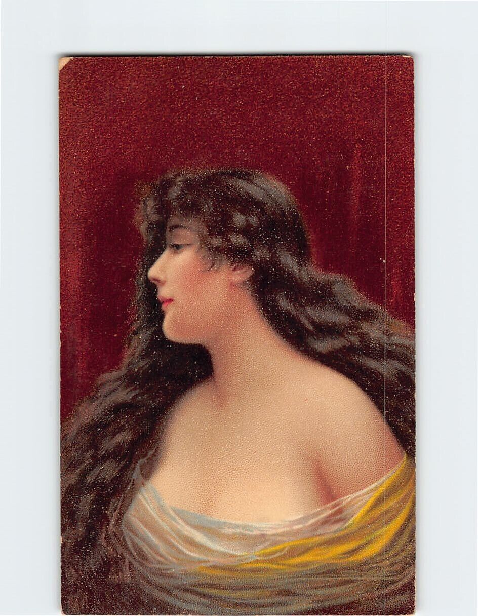 Postcard Side view of a Lady Painting/Art Print